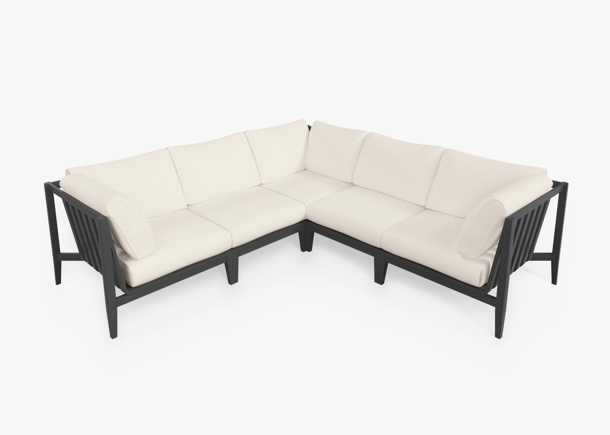 Charcoal Aluminum Outdoor Corner Sectional - 5 Seat