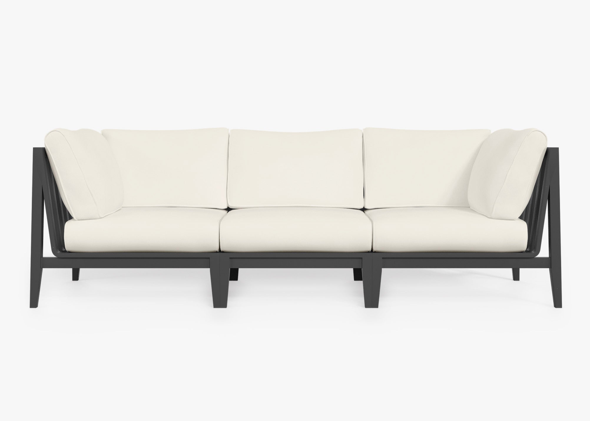Charcoal Aluminum Outdoor Sofa in Palisades Cream