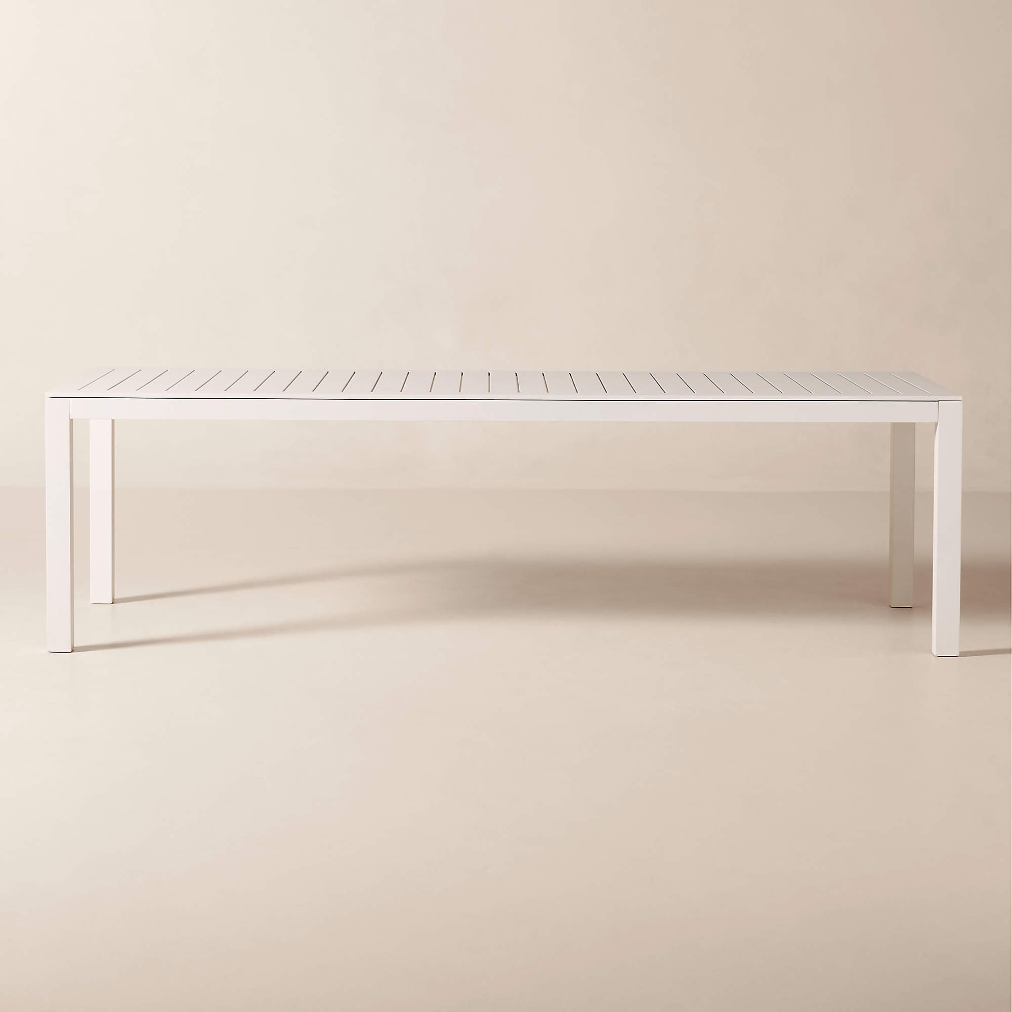 Bay 104" Rectangular Ivory Aluminum Outdoor Dining Table
