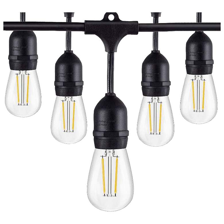 Parra 48-Foot Black 20-Light LED Outdoor Bistro String Light