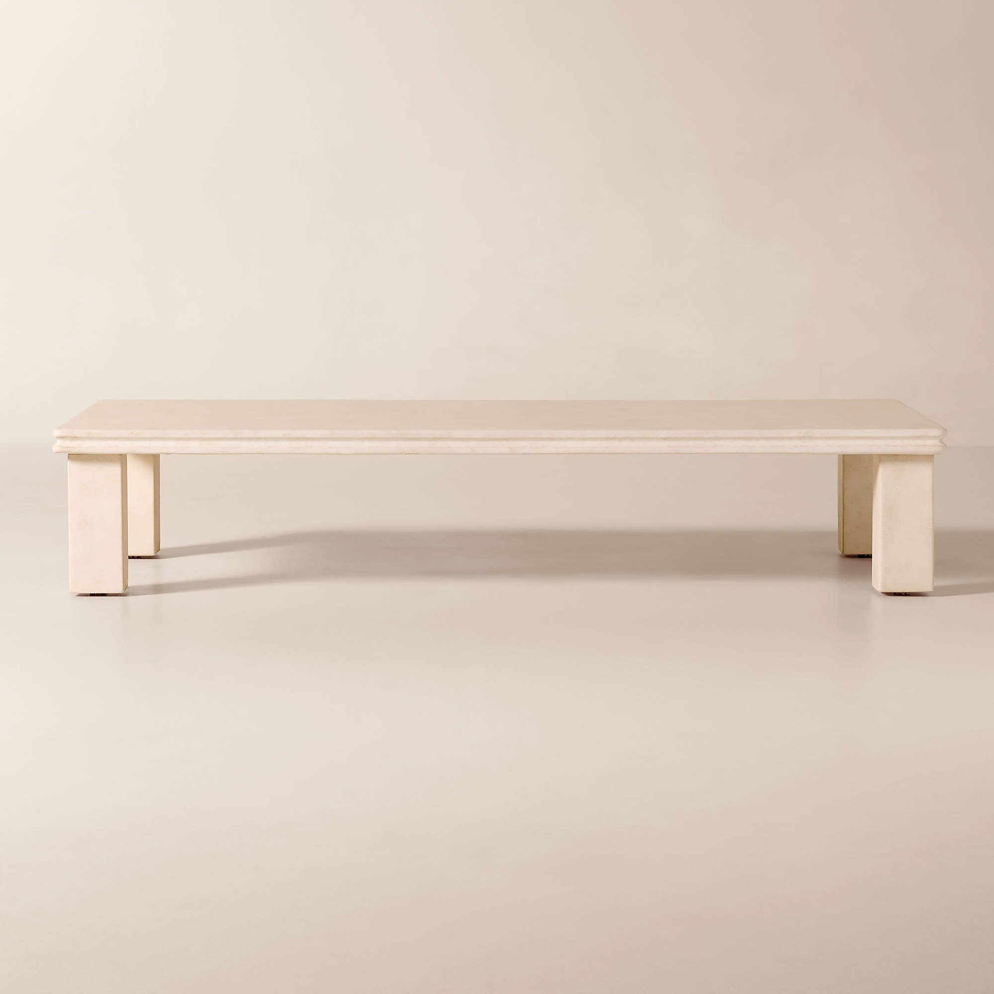 Oakley 64" Rectangular Faux Limestone Outdoor Coffee Table