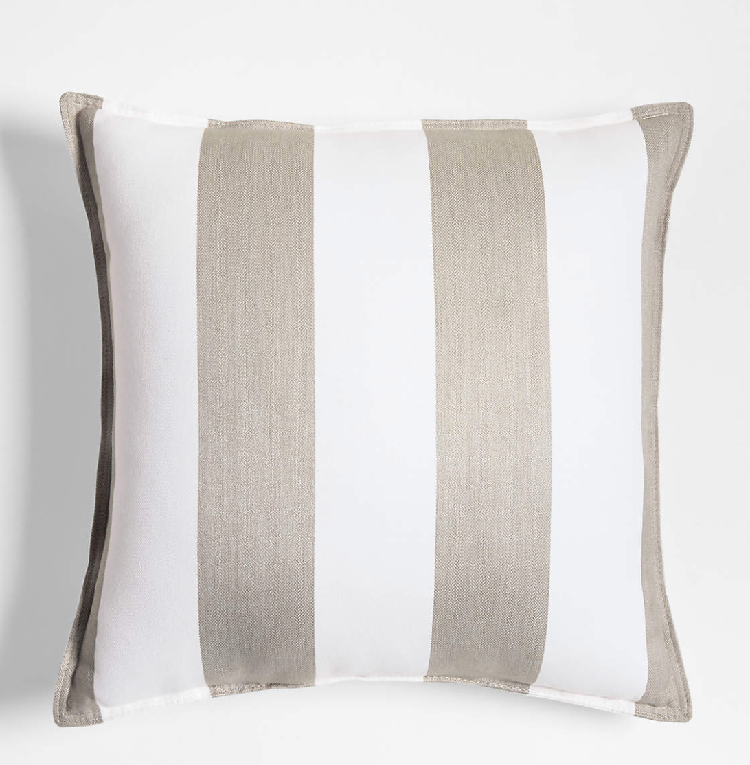 Sunbrella ® 20"x13" Cabana Flax Taupe Stripe Outdoor Throw Pillow