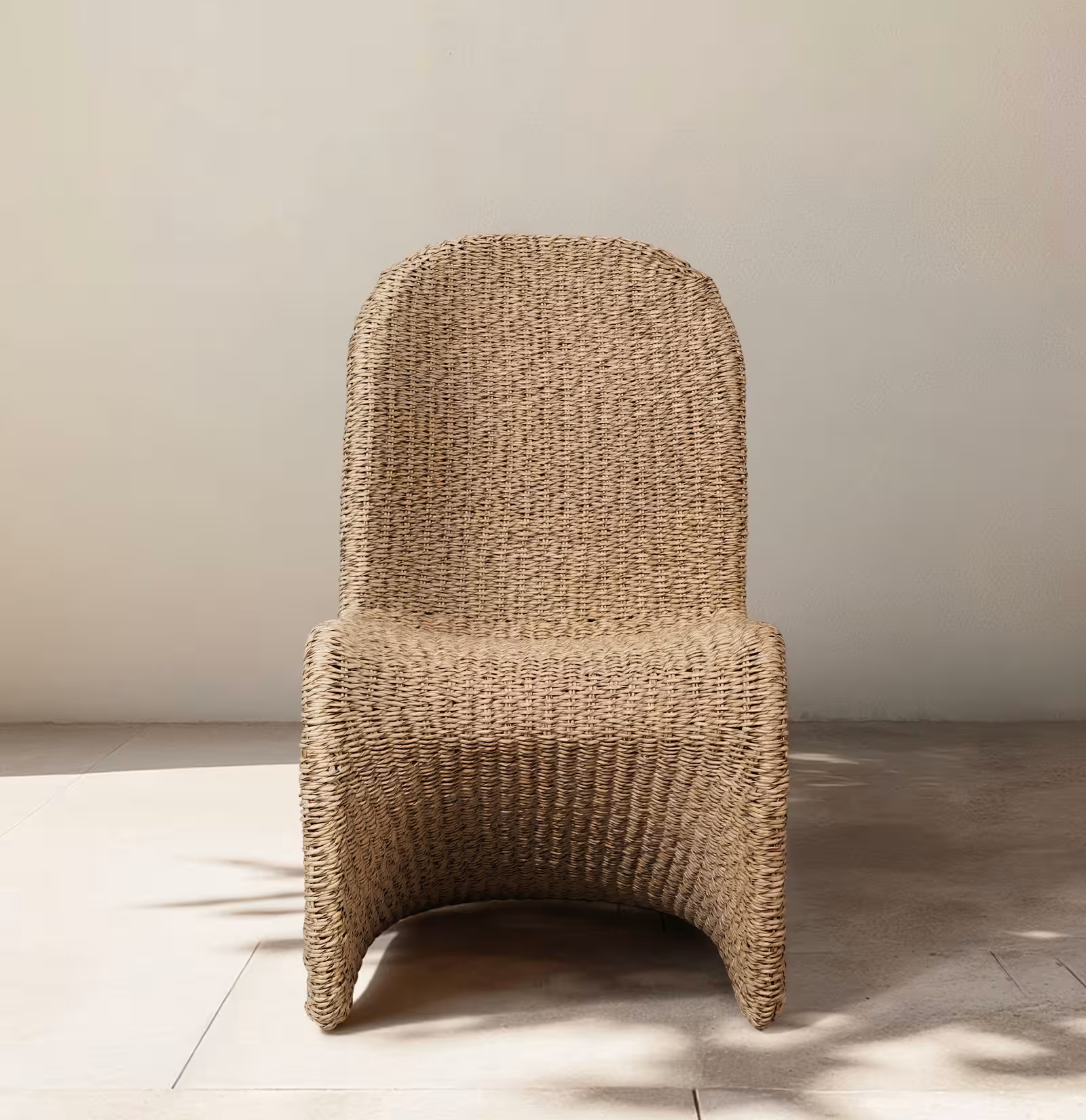Curved All-Weather Wicker Indoor/Outdoor Dining Chair