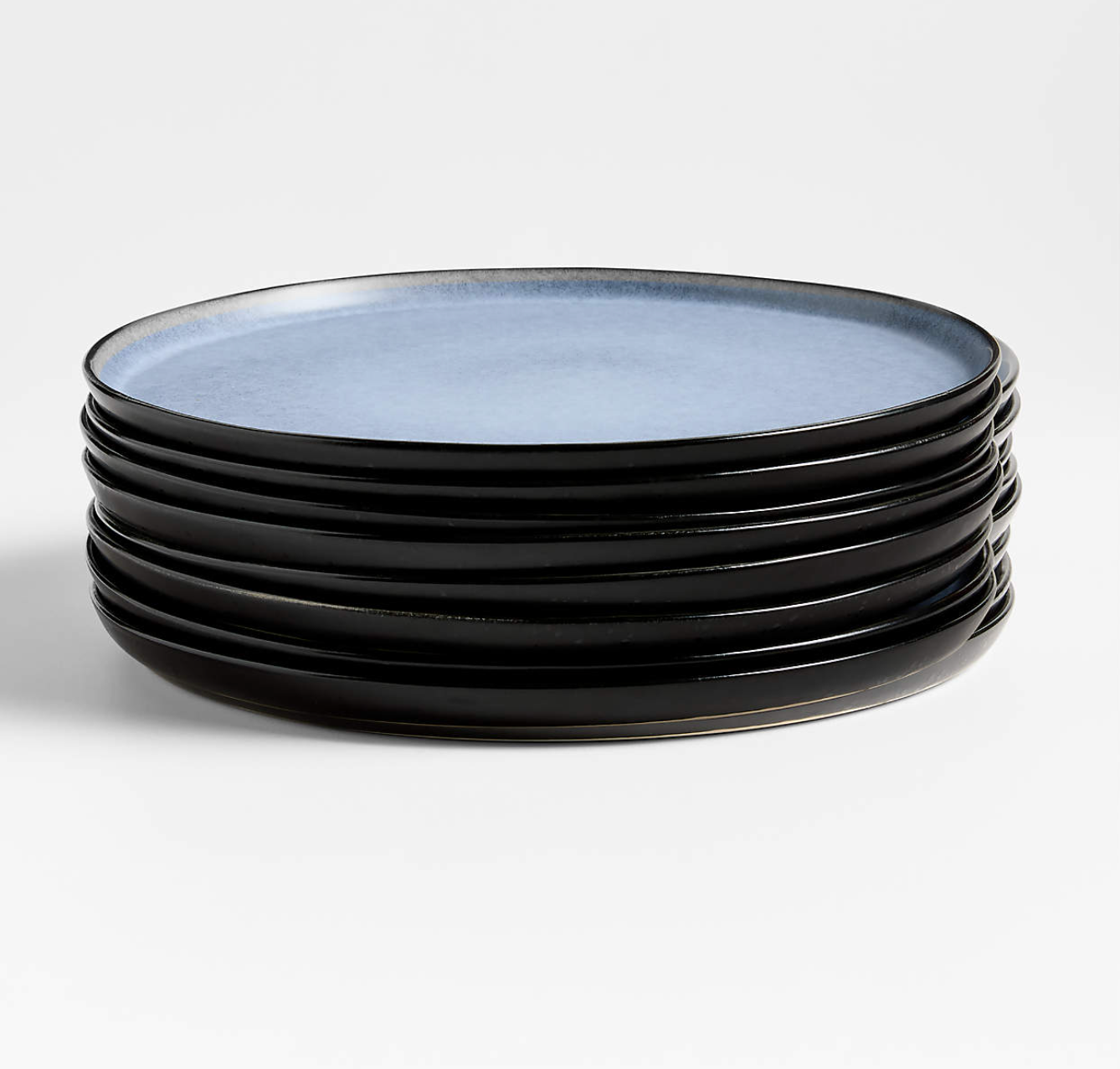 Mercer Arctic Blue Recycled Stoneware Dinner Plates, Set of 8