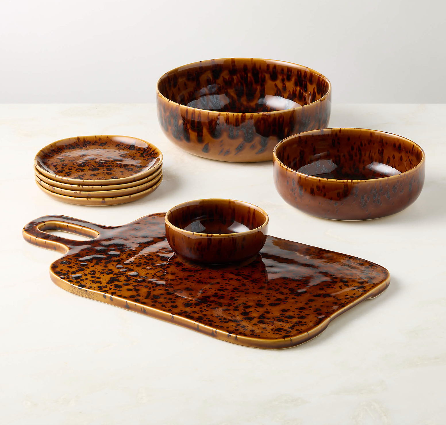 Tara Tortoise Stoneware Serving Gift Set