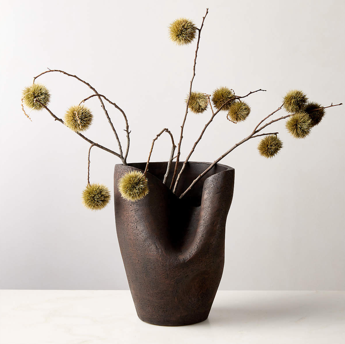 Forma Handcrafted Brown Terracotta Vase