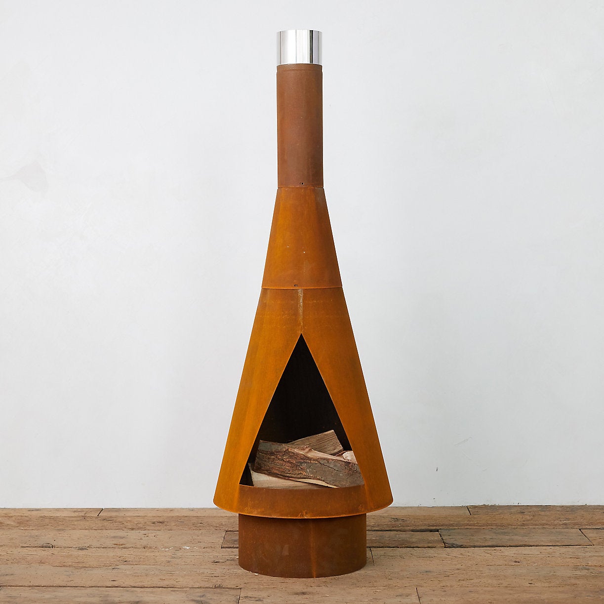 Angled Obelisk Chiminea Corten Steel (Small)