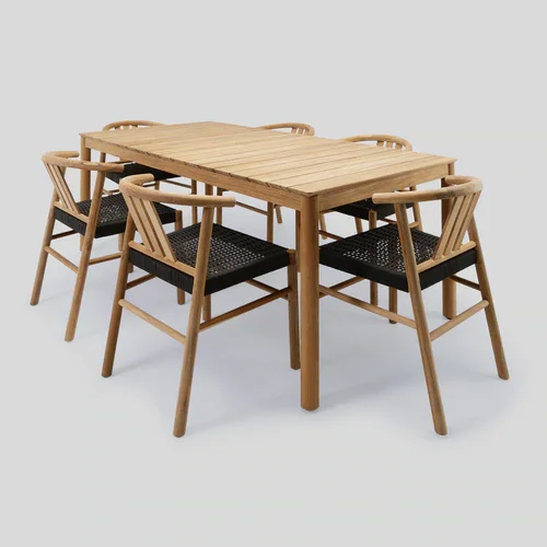 Haven Dining Set with Rectangular Table and 6 Chairs