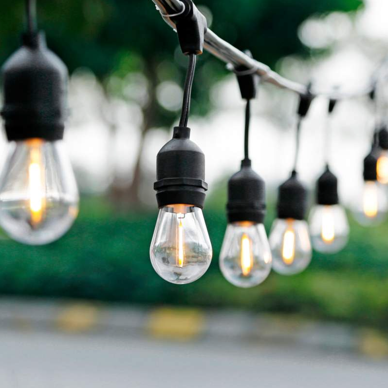 Cyber Tech 18-Light Black Outdoor LED String Light Set
