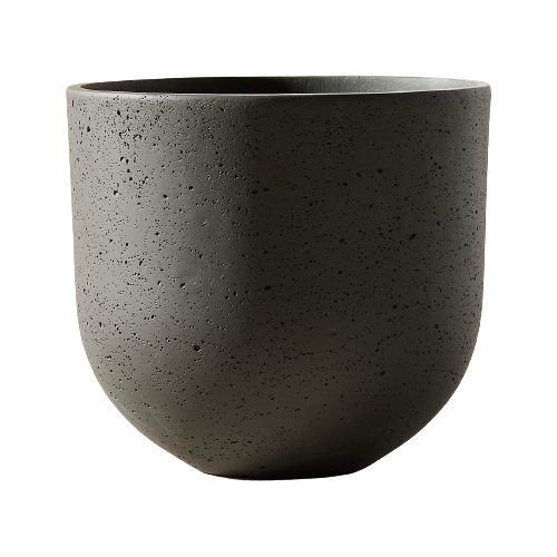 Seminyak Black Cement Indoor/Outdoor Medium Planter 14.5"H