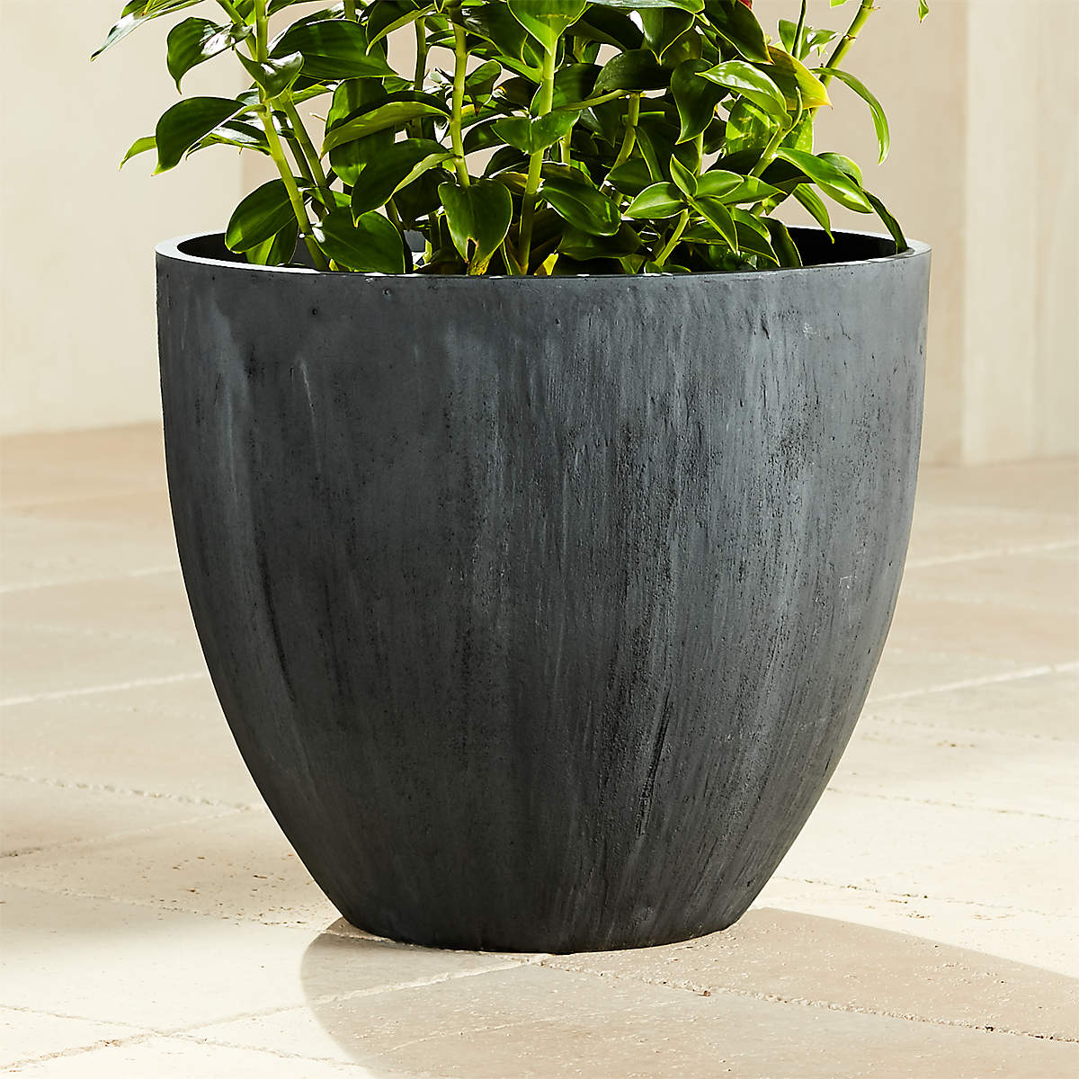 Castino Round Dark Grey Resin Indoor/Outdoor Large Planter 20.5"H