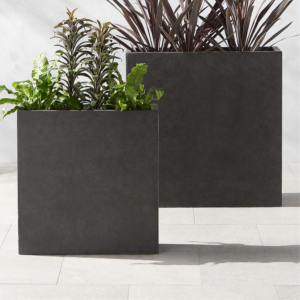 31.5" Ash Rectangular Dark Grey Cement Indoor Outdoor XL Planter