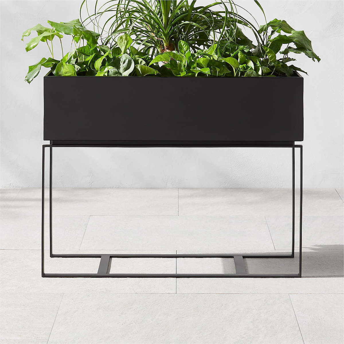 Baros Rectangular Black Metal Indoor/Outdoor XL Planter 22"H