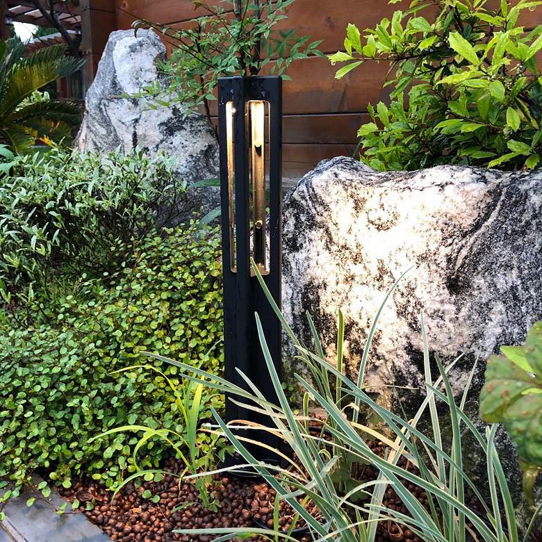 ABBA Lighting Stylight 15" Black LED Landscape Bollard Light
