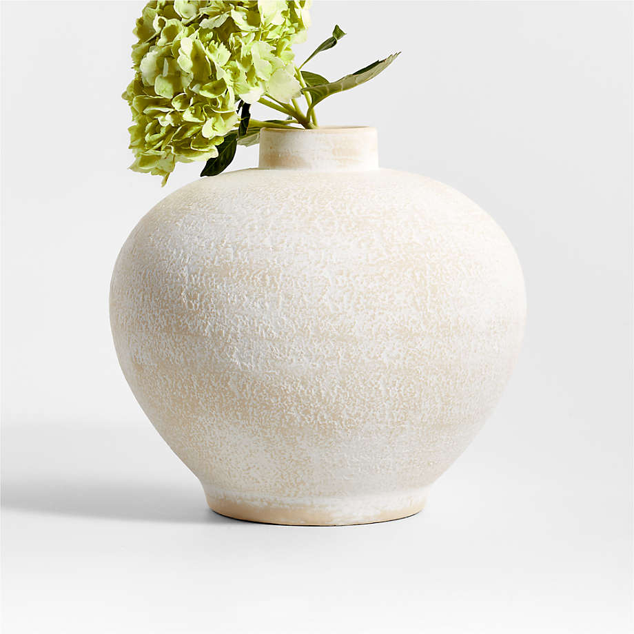 Ophelia Matte White Round Vase  10"