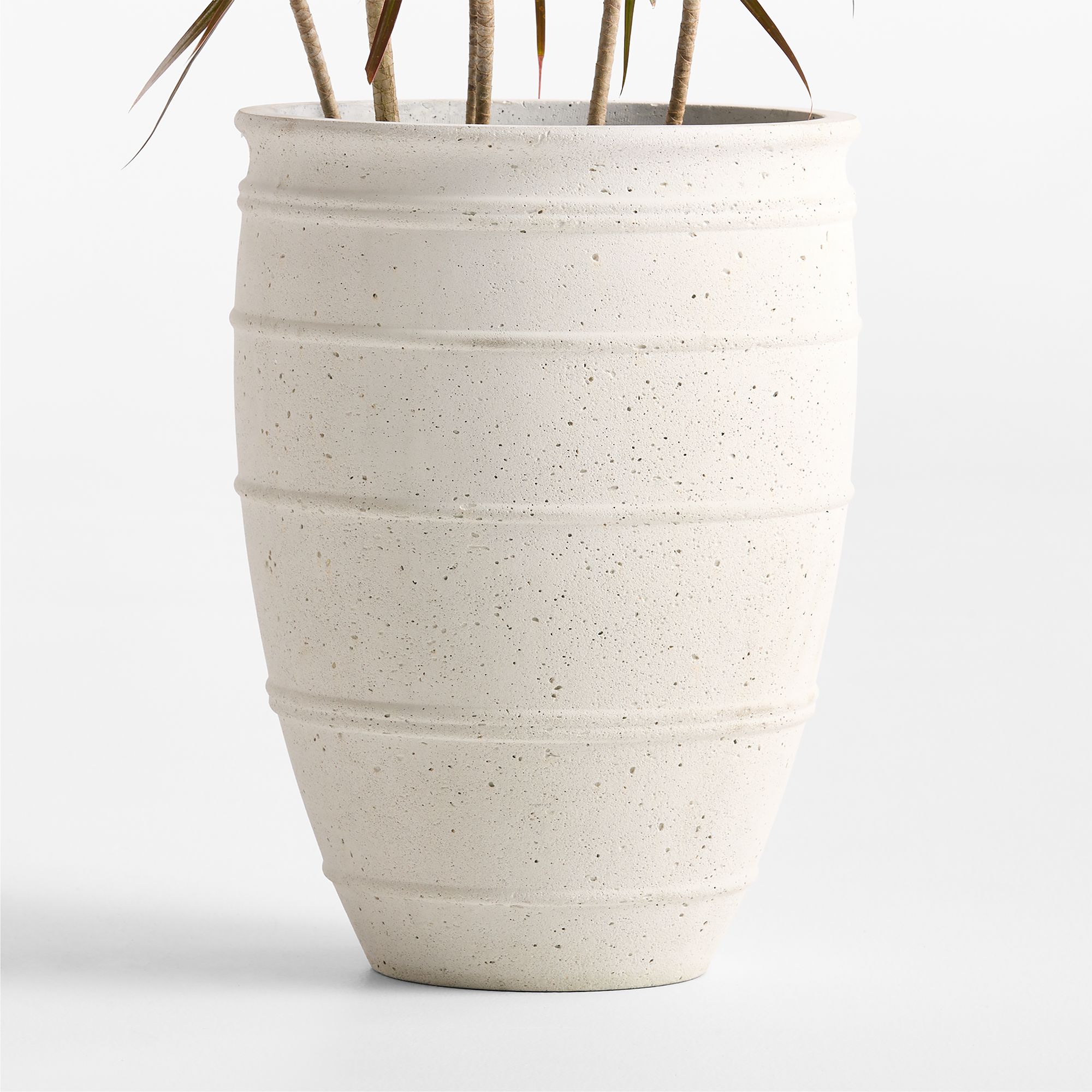 20.08" x 14.57" Kina White Indoor Outdoor Fiberstone Planter