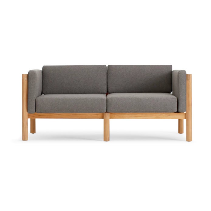 Haven Loveseat in Sunbrella Loom One Greystone  (Cushion Arm)