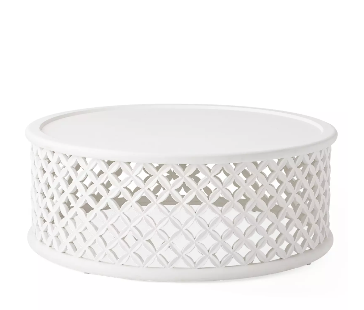 Bamileke Outdoor Coffee Table in White