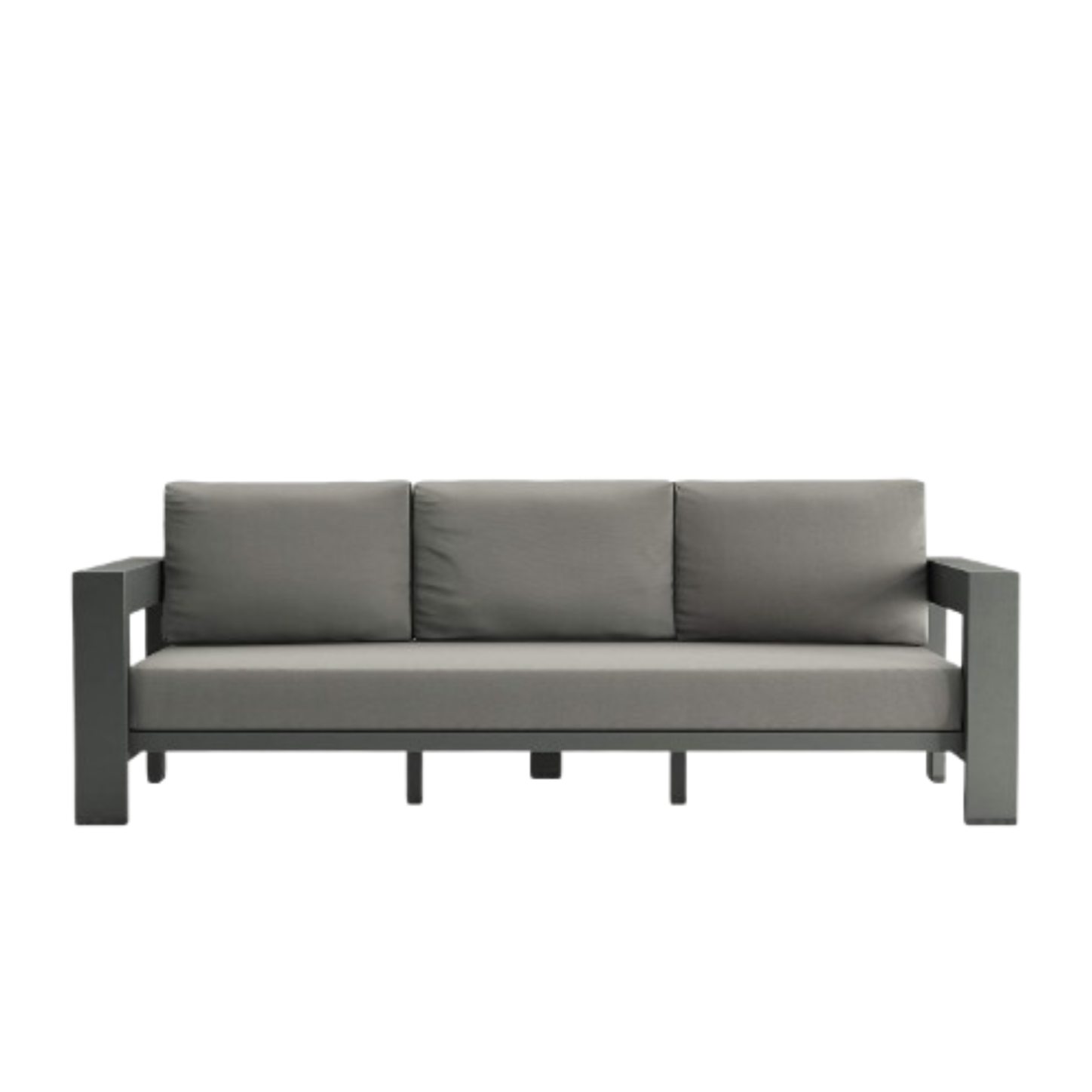 Walker 90" Metal Outdoor Sofa with Canvas Charcoal Sunbrella ® Cushions